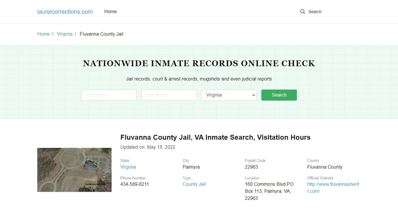 Fluvanna County Jail, VA Inmate Search, Visitation Hours - Laurel County